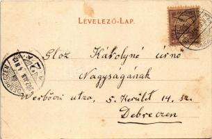 1902 Besztercebánya, Banská Bystrica; Béla király tér, szökőkút, Kohn Ignác, Holesch üzlete. Walther...