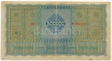 Ausztria 1922.500.000K "1101 *059254" T:VG
Austria 1922. 500.000 Kronen "1101 *05925...