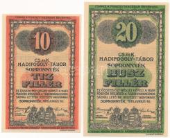 Sopronnyék / hadifogolytábor 1916. 10f + 20f arab sorozat és sorszámmal T:AU Adamo HHP-1.2, HHP-1.3
