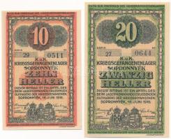 Sopronnyék / hadifogolytábor 1916. 10f + 20f arab sorozat és sorszámmal T:AU Adamo HHP-1.2, HHP-1.3