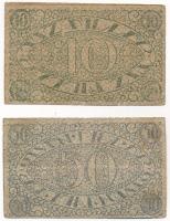 Pécs 1919. 10f + 50f házipénztár-pénztárjegy T:III folt