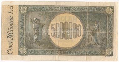 Románia 1947. 5.000.000L "B/I 0033769" T:F 
Romania 1947. 5.000.000 Lei "B/I 0033769...