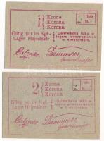 Hajmáskér / Hadifogolytábor 1914. 1K + 2K, 1. kiadás T:I,I- / Hungary / Hajmáskér / POW Camp 1914. 1 Korona + 2 Korona, 1st issue C:UNC,AU Adamo HHH-1.1,HHH-1.2