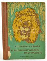 Kittenberger Kálmán: A Kilimandzsárótól Nagymarosig. Csergezán Pál rajzaival. Bp., 1957, Ifjúsági Könyvkiadó. Kiadói illusztrált félvászon-kötés, kissé sérült borítóval, helyenként kisebb foltokkal, tulajdonosi és ajándékozási bejegyzésekkel.