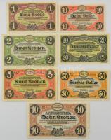 Zalaegerszeg / hadifogolytábor 1916. augusztus 15. 10f + 20f + 50f + 1K + 2K + 5K + 10K, közte arab ...