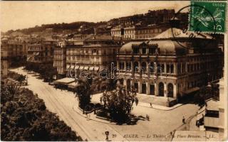 1911 Algiers, Alger; Le Theátre et la Place Bresson / theater, TCV card (EK)