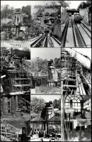 1985 és 1986 Budapest, sikló építés a budai várhegy oldalában (műszaki fotók, látképek, riportképek,...
