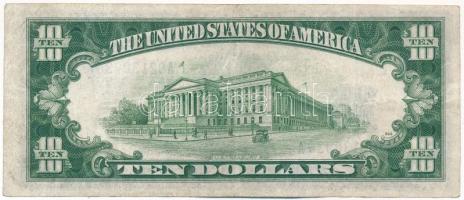 Amerikai Egyesült Államok 1934. 10$ "Silver Certificate - kisméretű sárga pecsét, Észak-Afrikai...