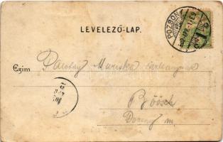 1902 Pozsony, Pressburg, Bratislava; látkép, templom, híd. Divald Károly 446. sz. / general view, br...