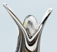 Carlo Moretti stílusú üvegváza, jelzés nélkül, hibátlan, m: 31 cm