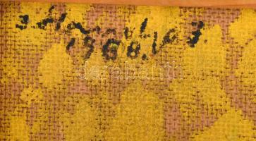 Olvashatatlan jelzéssel, magyar művész: Geometrikus város. Olaj, farost. Kissé kopott fakeretben. 40...