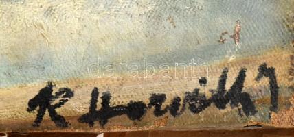 Horváth jelzéssel, XX. sz. első fele: Vízimalom. Olaj, vászon. Kopott fakeretben. 44x36,5 cm