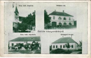 1929 Kőszegszerdahely, Római katolikus templom, Plébánia lak, iskola, körjegyző hivatal. Steegmüller műintézete (r)