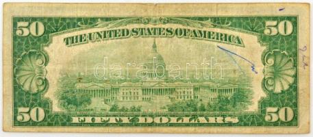 Amerikai Egyesült Államok / Ohio / Cleveland 1929. 50$ "National Currency" barna pecsét &q...