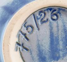 Német retro váza, kékes színvilágú, jelzés nélkül, sorszámozott, hibátlan, m: 25 cm