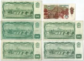 Csehszlovákia 1961. 100K (5x) + 1986. 10K T:F,VG közte folt, kis szakadás
Czechoslovakia 1961. 100 ...