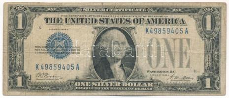 Amerikai Egyesült Államok 1928A 1$ Silver Certificate - kisméretű, kék pecsét, W.O. Woods - A. W. Mellon T:VG USA 1928A 1 Dollar Silver Certificate - Small size, blue seal, W.O. Woods - A. W. Mellon C:VG Krause 412.a