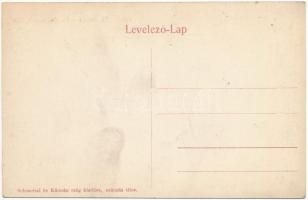 Pécs, Rácváros, Pompár Izidor vendéglője a Fehér Hollóhoz, lovaskocsi. Schmeiszl és Kálmán cég kiadá...