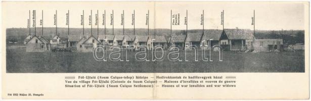 Fót-Újfalu, Suum Cuique-telep, Hadirokkantak és hadiözvegyek házai 1922. Május 25. - 2-részes kinyitható panorámalap