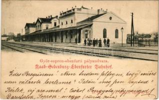 1899 (Vorläufer) Sopron, Győr-Sopron-Ebenfurti pályaudvar, vasútállomás. L.F. Kummert Nr. 26. (EK)