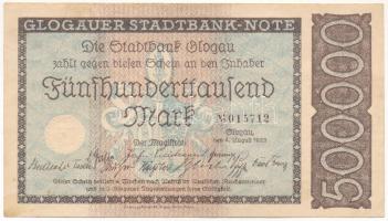 Németország / Weimari Köztársaság / Glogau 1923. 500.000M T:F folt Germany / Weimar Republic / Glogau 1923. 500.000 Mark C:F spot