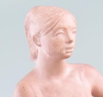 ifj Fekete Géza Dezső (1939-2021): Ülő lány. Festett terrakotta jelzett, hibátlan, m: 30x26 cm