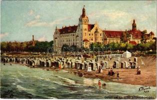 Kolobrzeg, Ostseebad Kolberg;Strandschloss / beach. Raphael Tuck & Son Oilette Serie Kolberg No. 727 s: N. Beraud