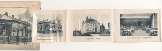 Pécel, Kossuth és Dobó utca, Peschek János üzlete és saját kiadása. 10 képes leporellolap belül a va...