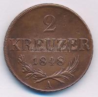 Ausztria 1848A 2kr Cu T:AU kis patina  Austria 1848A 2 Kreuzer Cu C:AU small patina Krause KM#2188