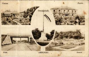 Érdliget (Érd), kaszinó, penzió, műút, strand, országzászló (fa)