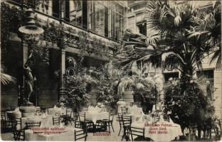 1911 Budapest V. Vadászkürt szálloda (igazgató Kommer Ferenc), Pálmakert. Türr István utca 5. (EK)
