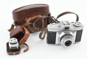 Pentona fényképezőgép Meyer Priomat Trioplan 3,5/45 objektívvel, tokjában, Kodalux fénymérővel, nincs kipróbálva, kopásokkal