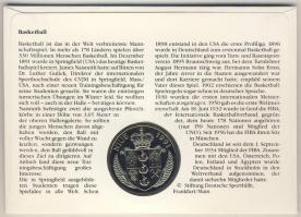 Niue 1991. 5$ "100 éves a kosárlabda" érmés borítékon elsőnapi bélyegzős bélyeggel, hátold...