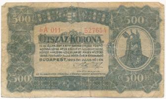 1923. 500K nyomdahely jelölés nélkül T:VG Adamo K34/1