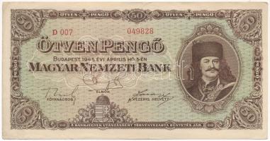 1945. 50P T:F szép papír, de kopott szélek Adamo P15
