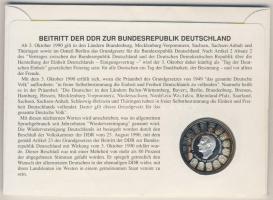 Németország 1990. "Német egység" Ag 14,3g emlékérem érmés borítékon 2 db bélyeggel, elsőna...