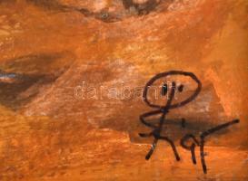 Olvashatatlan jelzéssel: Skorpió. Olaj, farost. Dekoratív fakereteben. 15×20 cm