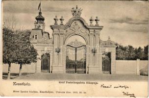 1904 Keszthely, Gróf Festetics palota főkapuja. Mérei Ignácz kiadása (fa)