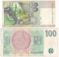 Vegyes: Szlovákia 1995. 20K + Csehország 1997. 100K T:F Mixed: Slovakia 1995. 20 Kokrun + Czech Repu...