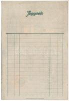 1913. 100 Koronás bankjegy mintájára készült jegyzéklap, 
Andrényi Kálmán utódai, Arad, szecessziós...