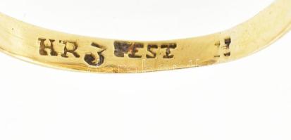 14K arany gyűrű gránát kővel, jelzett br: 6,16 g m: 59