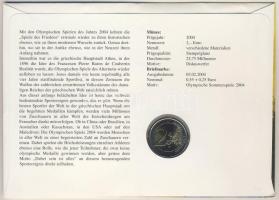 Németország 2004. 2€ "Athéni olimpia" érmés borítékon elsőnapi bélyegzős bélyegg...