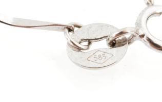 Fehérarany (Au) 14K bokalánc, jelzett, h: 24,5 cm, nettó: 0,98 g