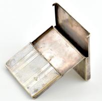 Alpakka cigarettatartó doboz, jelzéssel, 14x8 cm