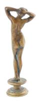 Pecsétnyomó női akt figurával, bronz, jelzés nélkül, m: 8,5 cm