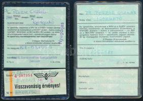 1991 MÁV 2 db arcképes igazolvány igazgató részére