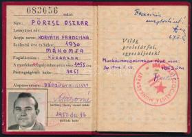 1957 MSZMP tagsági könyv közgazdász részére