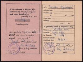 1962 Külkereskedelmi minisztérium légoltalmi igazolványa