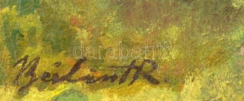 Bálint R jelzéssel: Fasor. Olaj, karton. Paszpartuban. 33x43 cm