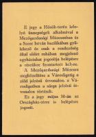 1938 Eucharisztikus Kongresszus belépőjegye szerzetes papság részére